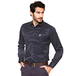 Camisa Broken Rules Manga Longa Estampada Azul-Marinho