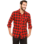 Camisa Broken Rules Manga Longa Xadrez Vermelha
