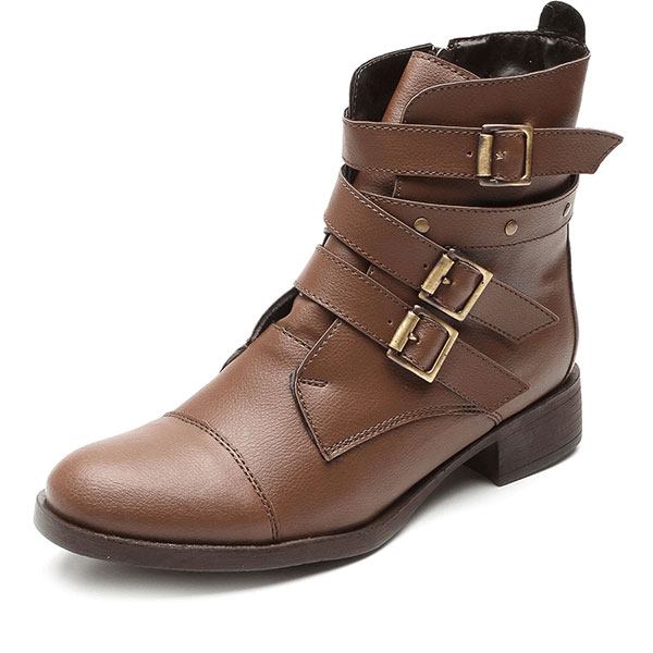 Bota Foot Way Fivelas Caramelo