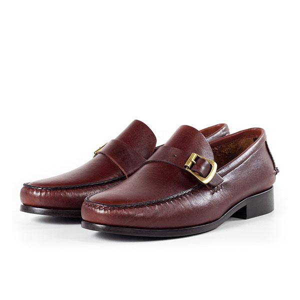 Mocassim Masculino de Couro Marrom Fivela