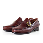 Mocassim Masculino de Couro Marrom Fivela